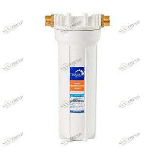 Корпус Гейзер 10" 1/2 МС матовый для холодной воды, с латунными ниппелями 50529