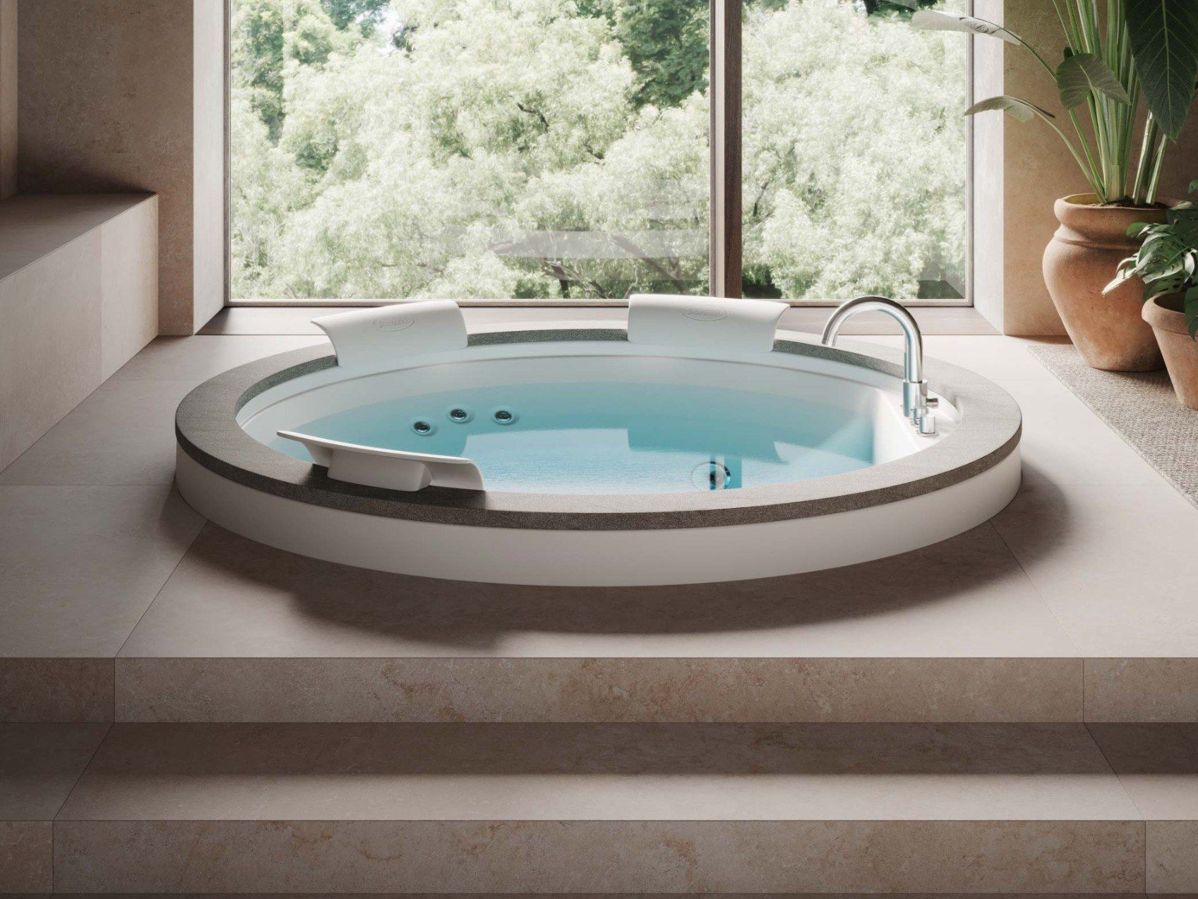 Встраиваемая круглая ванна с гидромассажем Jacuzzi® ARCH-00044321
