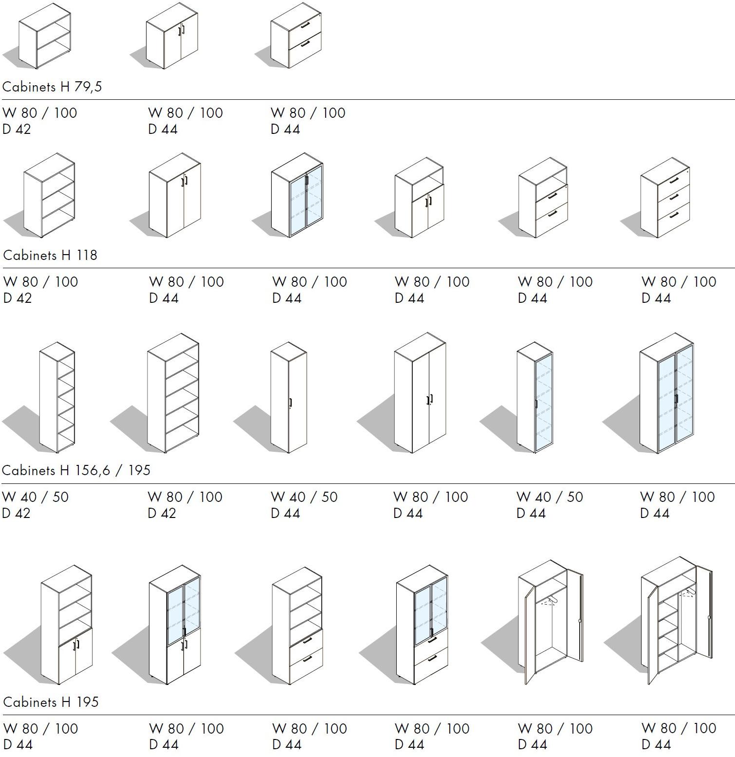 Sinetica Низкая офисная кладовая с распашными дверцами с замком Operative cabinets sun-id-1462148 - Вид №2