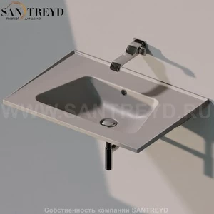 BM70L1019 Подвесная раковина настенная прямоугольная Ceramica Flaminia Bloom серая