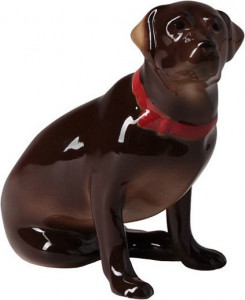 10560256 Императорский фарфоровый завод Скульптура "Лабрадор Шоколадный" Фарфор твердый