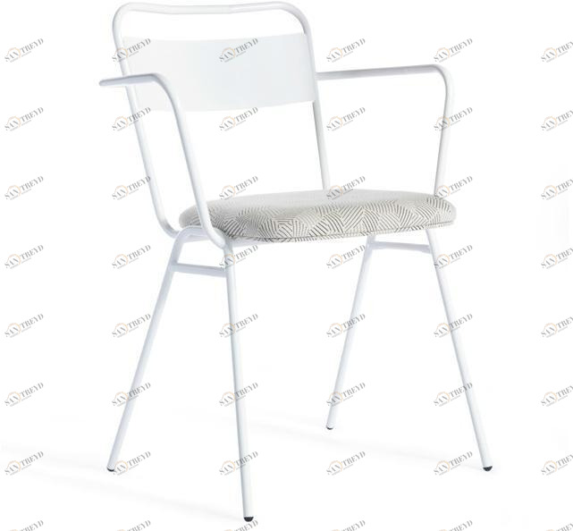 Deadgood Стул из мягкой ткани с подлокотниками и открытой спинкой Working girl Wg4a