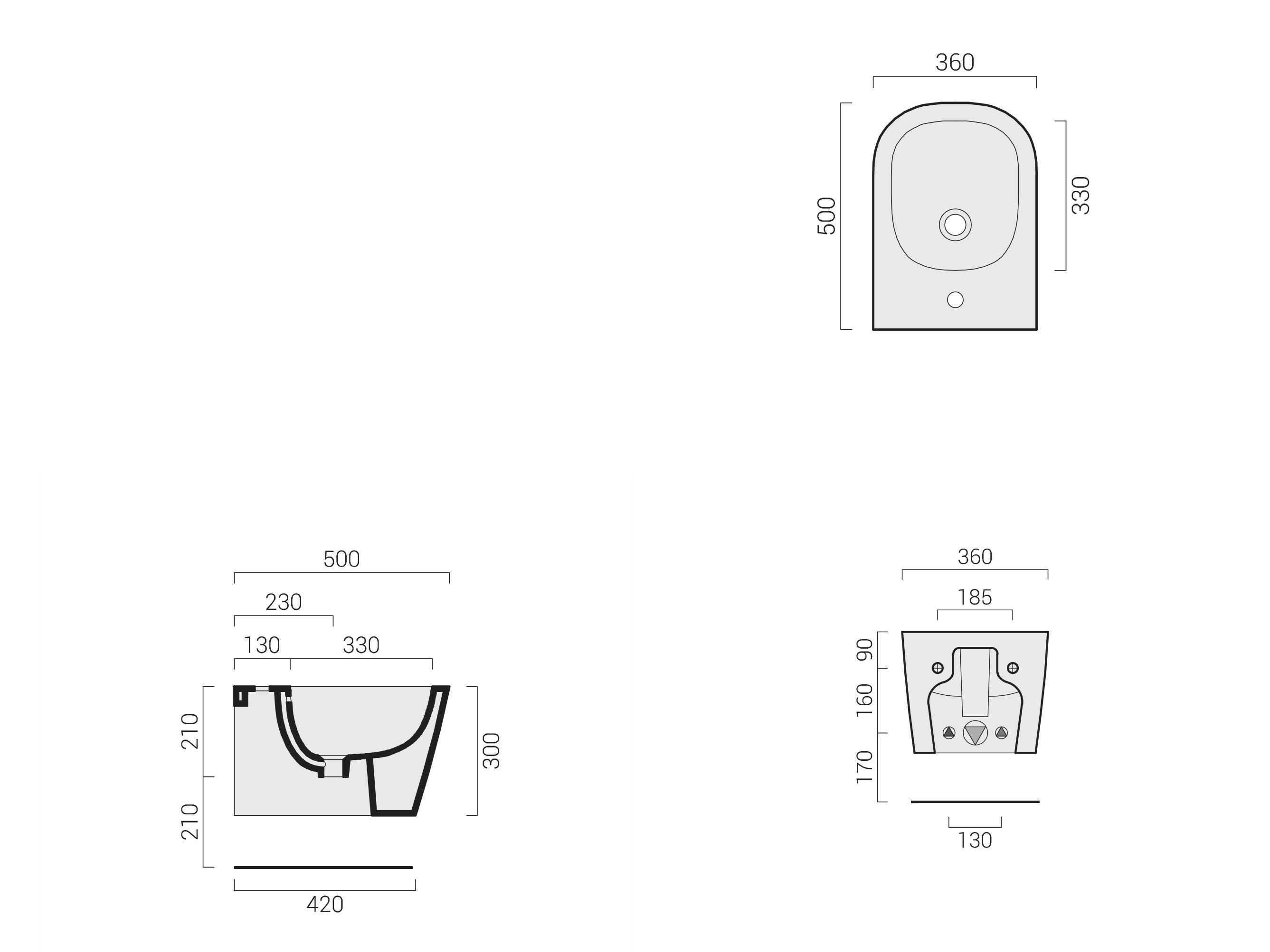 Керамические подвесные сантехники Domus Falerii Quadra ARCH-00091698 - Вид №4