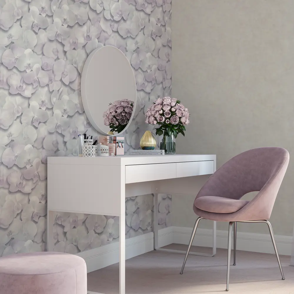 Обои флизелиновые Home Color Orchid серые 1.06 м HC71421-11 82912523 STLM-2002377 - Вид №3
