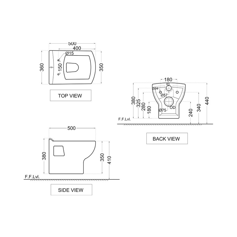 LYS-WHT-38951 Подвесной унитаз Jaquar Lyric Santreyd - Вид №1