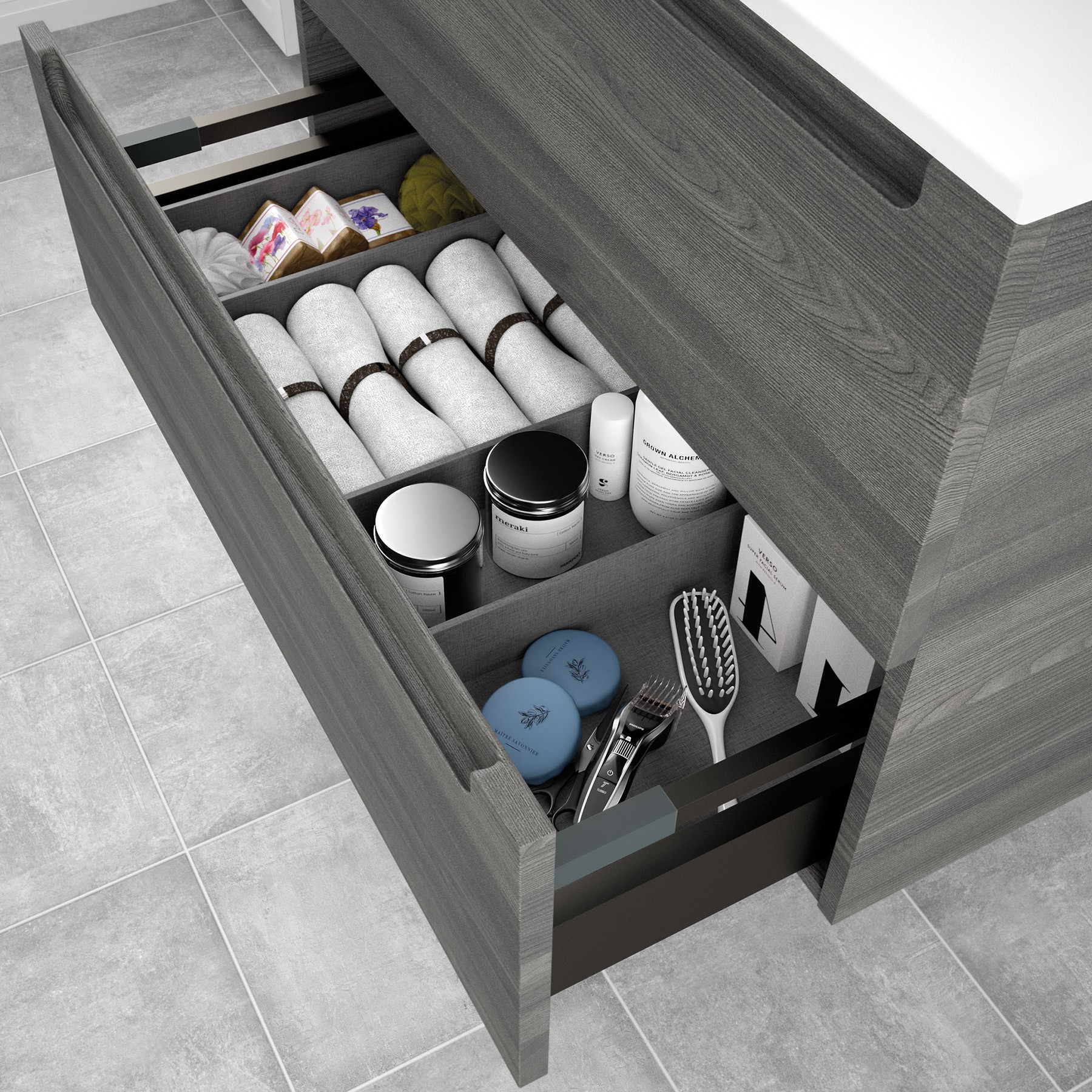 23450 SALGAR Мебель под умывальник MONTERREY 1200 2 металлических ящика ALSACIA 1197 x 540 x 450 мм Эльзасия  - Вид №2