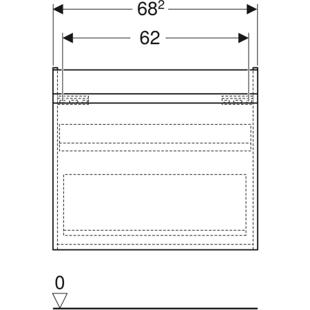 501.907.01.1 Шкафчик для раковины Geberit Renova Plan, с одним выдвижным ящиком и одним внутренним выдвижным ящиком Geberit  - Вид №49
