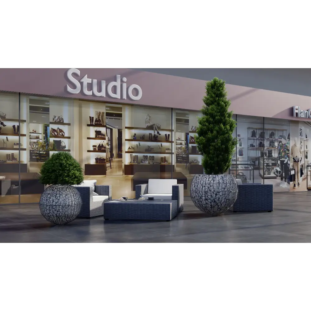 Габион - шар кашпо ø100 h58 см оцинкованная сталь серый Santreyd STLM-2193813 - Вид №2