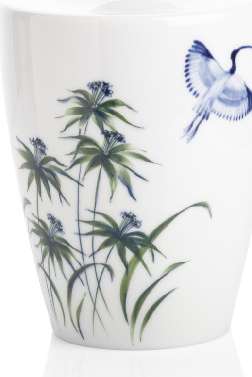 10638003 Meissen Ваза Meissen "Синяя и зеленая трава, синий ибис" 18см Фарфор 