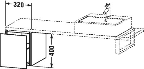LC582005151 L-Cube Шкафчик для компактной консоли Сосна коричневая, декор Duravit - Вид №1