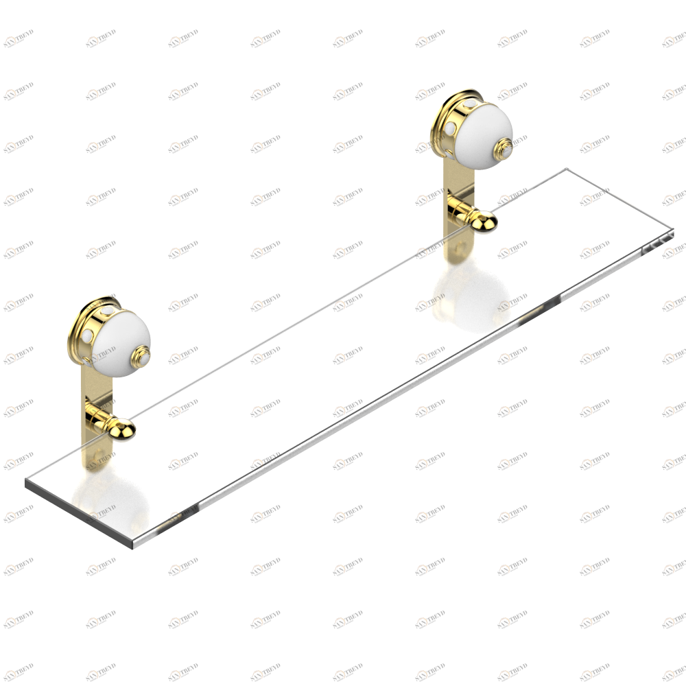 U1S-564 Полка стеклянная 60 cм с кронштейнами Thg-paris Sully Покрытие PVD золотистый цвет U1S-564 CAT.F