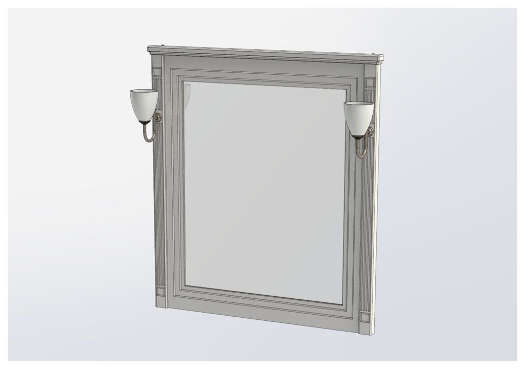 Зеркало Aquanet Паола 90 белый/золото 00186108 - Вид №3