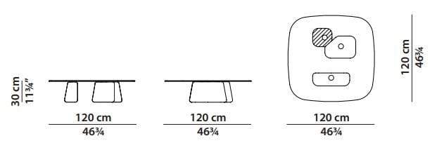 Стеклянный низкий квадратный журнальный столик Baxter Fany ARCH-00076749 - Вид №8