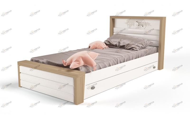 Кровать ABC-KING 190х120 №4MIX №4 (с мяг.изнож) (cream) 4631148107847