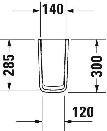 0858370000 Полупьедестал для раковины овальная Duravit P3 Comforts - Вид №2