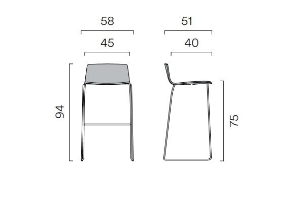 Высокий табурет из ткани с подставкой для ног FREZZA Yo ARCH-00110391 - Вид №4