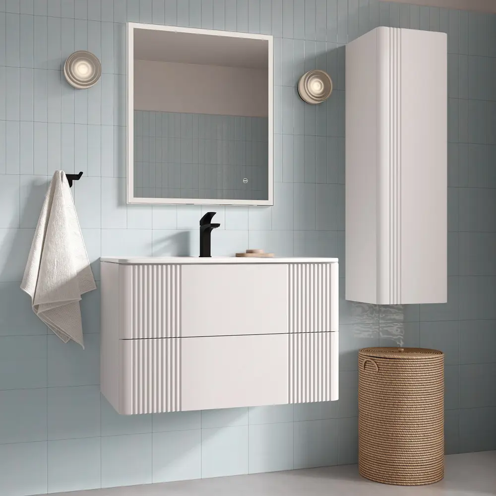 Комплект фасадов для тумбы Iddis Lahta 80 см LAH80W1i89 МДФ цвет белый STLM-2012433 - Вид №6