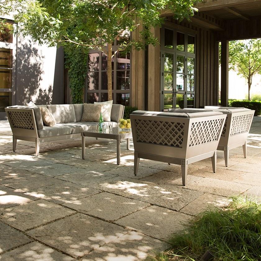 JANUS et Cie Прямоугольный журнальный столик из алюминия и стекла Quadratl sun-id-1347324 - Вид №2