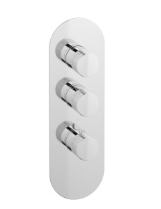 Комплект пластины и ручки Термостатическая виниловая двусторонняя вертикальная эллиптическая пластина WE ARE IB eua212ccnvn Chrome Aqua