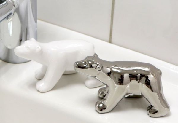 36695 Casablanca, фигурка керамическая "Белый медведь", цвет серебристый Santreyd 