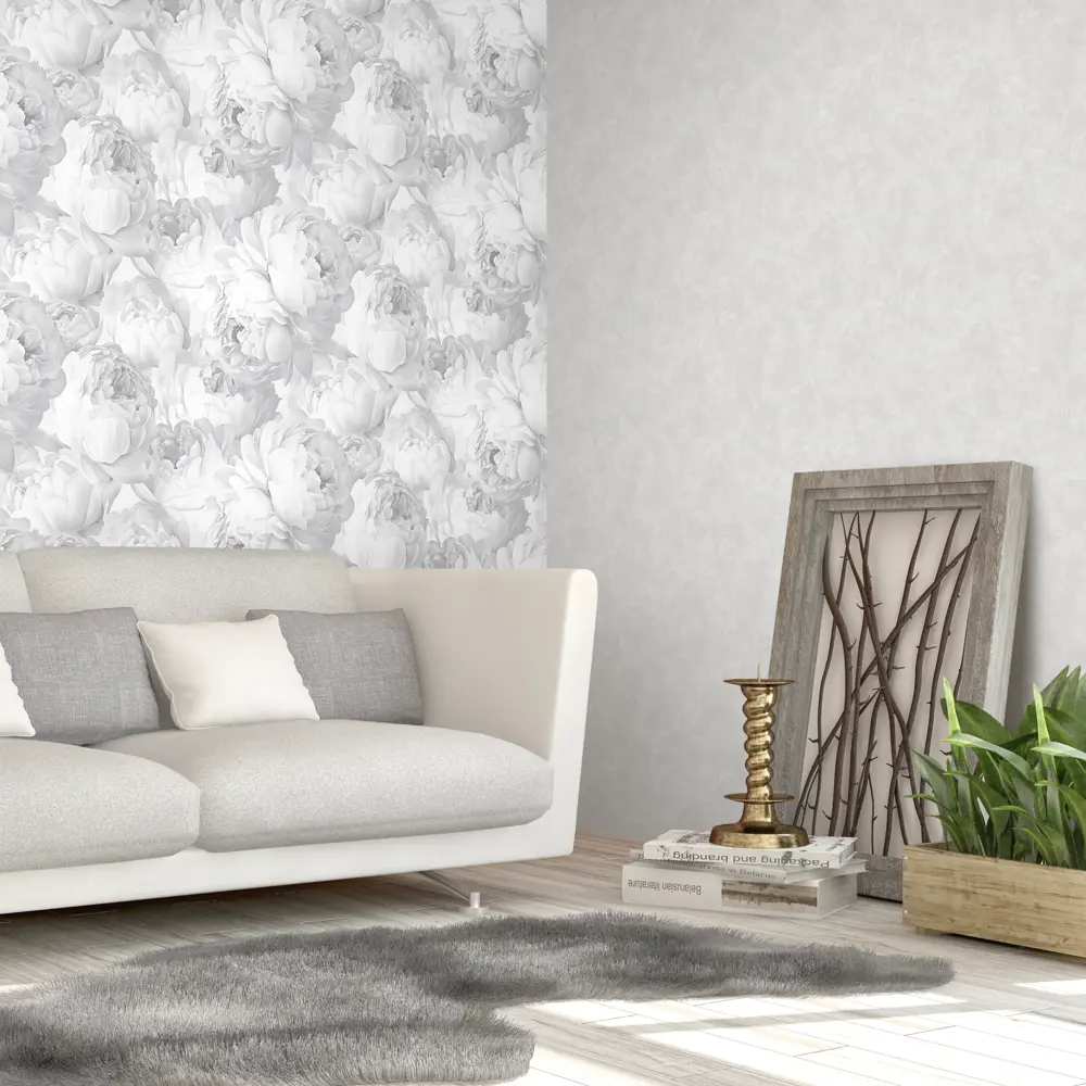 Обои флизелиновые Victoria Stenova Peony серые 1.06 м VS585330 STLM-2061633 - Вид №5