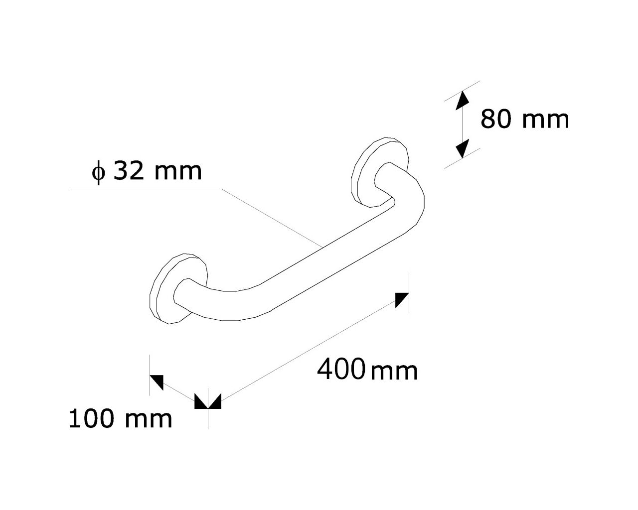 TPC01 ПЕРИЛА ПРЯМЫЕ ДЛИНА 400 ММ Merida  - Вид №1