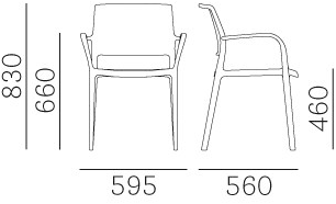 Pedrali Стул полипропиленовый с подлокотниками Ara sun-id-1409764 - Вид №6