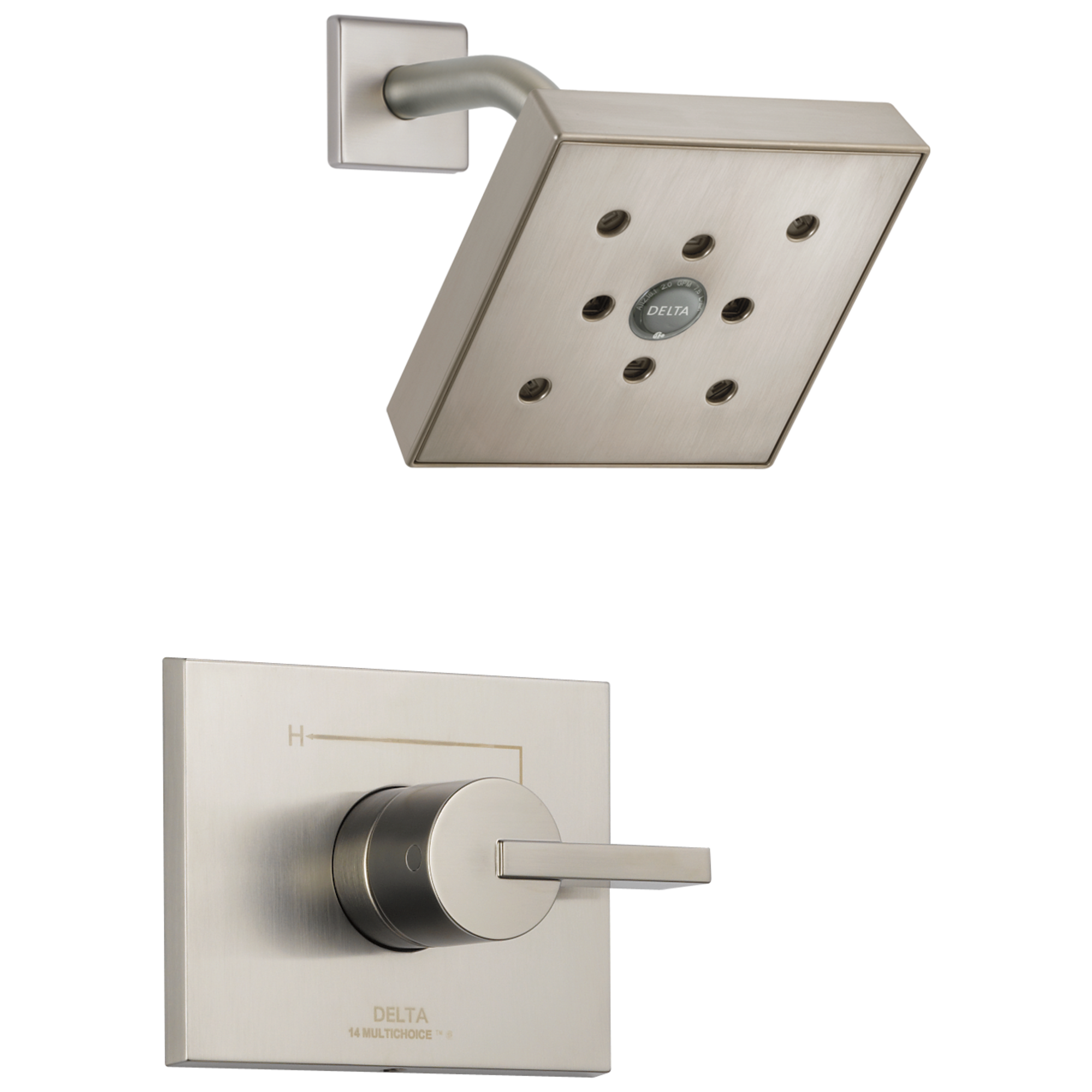 T14253-SSH2O Накладка для душа Monitor® 14 серии H2Okinetic® Delta Faucet Vero Нержавеющая сталь