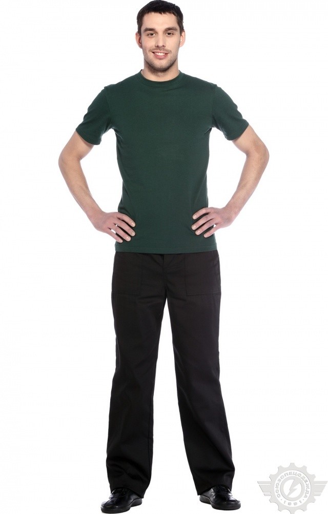 61062 Футболка "Престиж" темно-зеленая  Одежда для официантов  размер M (48) Спецодежда  - Вид №8