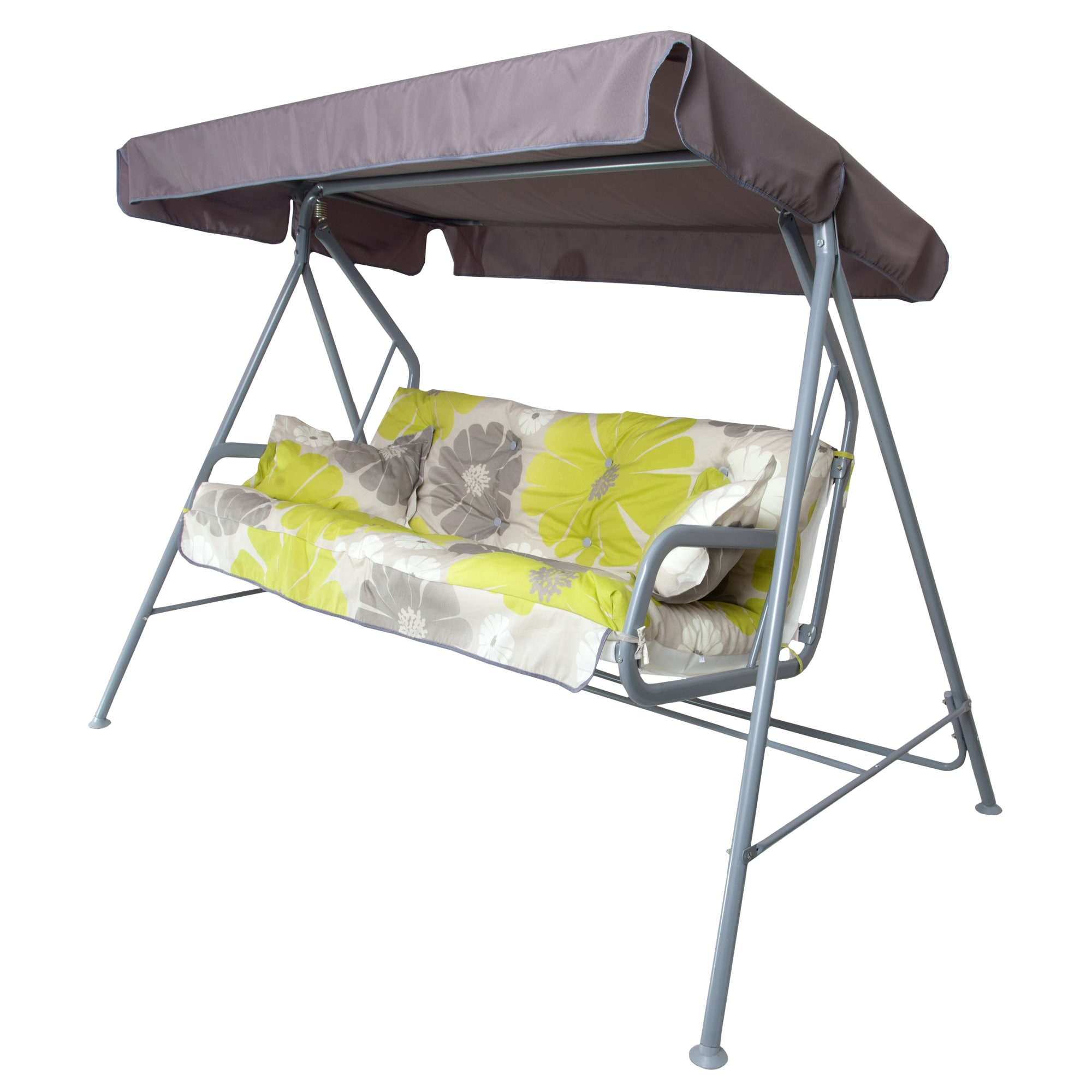 15783327 Качели садовые Бари 3-х местные (до 180 кг) серый/ желтый Santreyd 