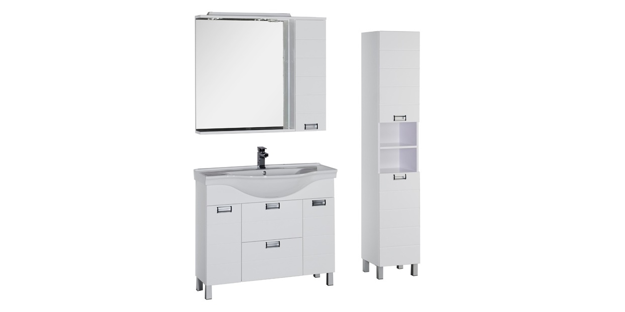 Комплект мебели Aquanet Сити 100 белый 00173197 - Вид №1