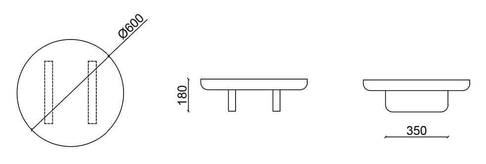 Круглый журнальный столик из черного мрамора Marquina Falsasquadra Водяные лилии ARCH-00029140 - Вид №2