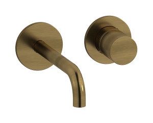 Встроенный в стену смеситель для раковины на 2 отверстия в комплекте с донным клапаном WE ARE IB rr406mb Modern Bronze Brera