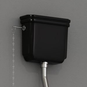 418004 Высокий бачок БЕЗ ВЕРХНЕЙ КРЫШКИ 40 см цвет Черный жемчуг Kerasan Waldorf Италия