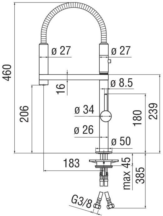 Nobili Rubinetterie Профессиональный смеситель для кухни с вытяжным душем Move sun-id-1470387 - Вид №5