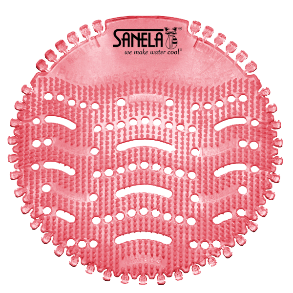 06111 Ароматическое ситечко в писсуар, цвет красный, запах - киви, грейпфрут SANELA 