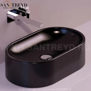 FL13NERO Накладная раковина на столешницу  овальная Simas Flow