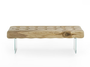 Кедровая и стеклянная скамейка