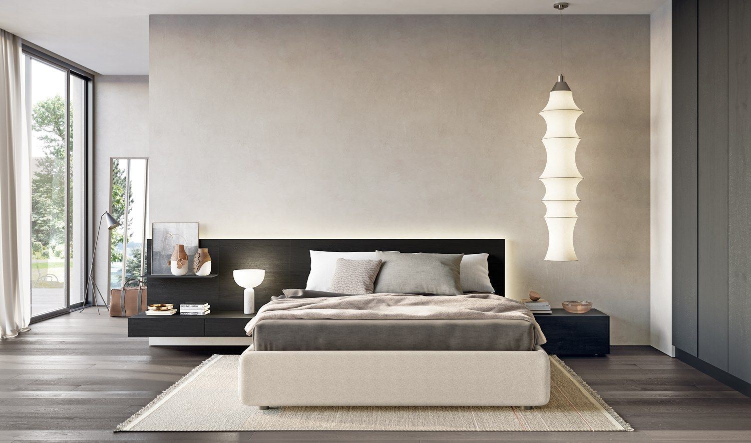 Деревянное изголовье со встроенными тумбочками для двуспальной кровати Dall'Agnese Square ARCH-00029804 - Вид №3