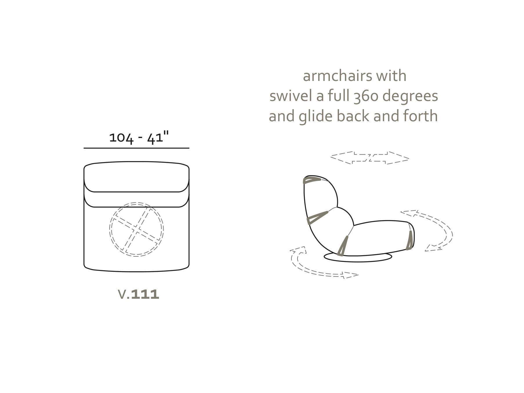 Тканевое вращающееся кресло без подлокотников Max Divani Swing ARCH-00083104 - Вид №7