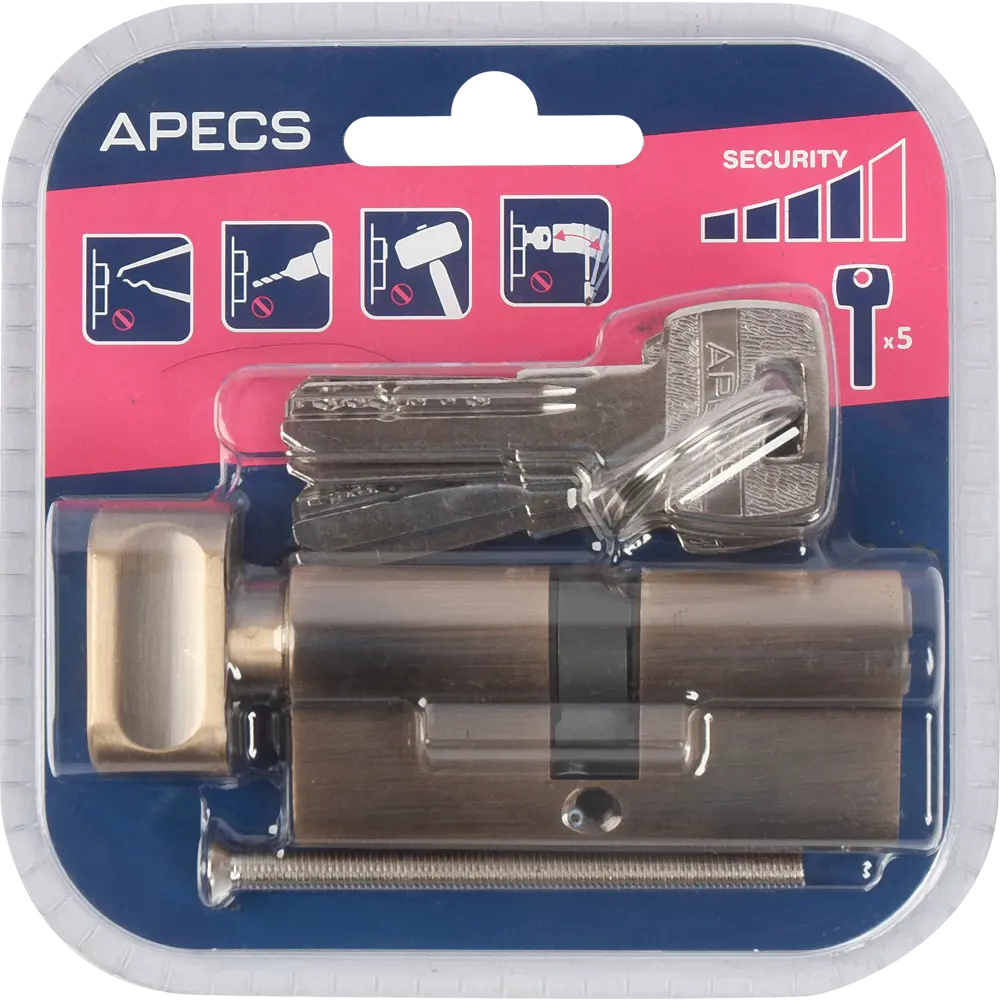 Цилиндровый механизм APECS Pro LM-70-C-AB бронза с вертушкой 84168035 SM STLM-0046651 - Вид №3
