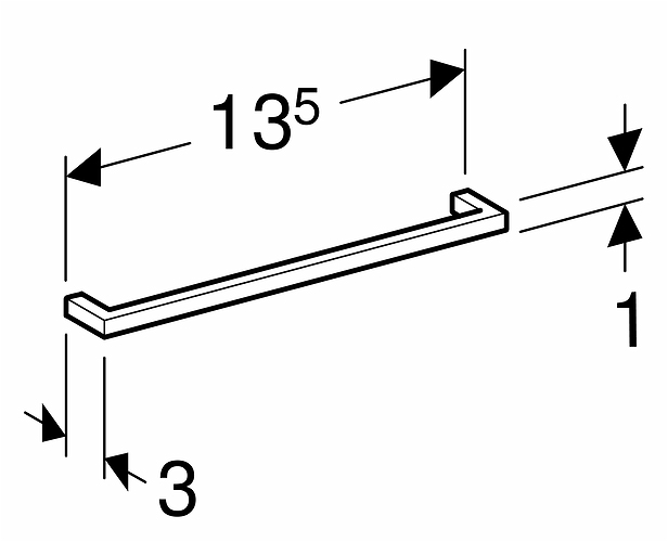 9763400001 Бирка IDO c / c 128 мм, кром, L = 137 B = 9 D = 28, c / c 128  - Вид №5