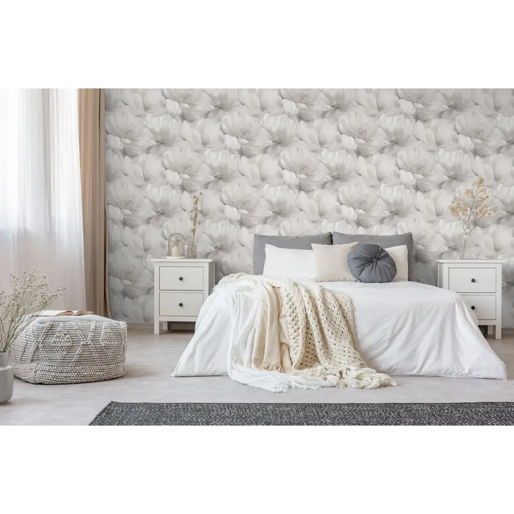 Флизелиновые обои Ateliero Elena с цветочным узором в серых тонах 89363947 STLM-1346057 - Вид №3