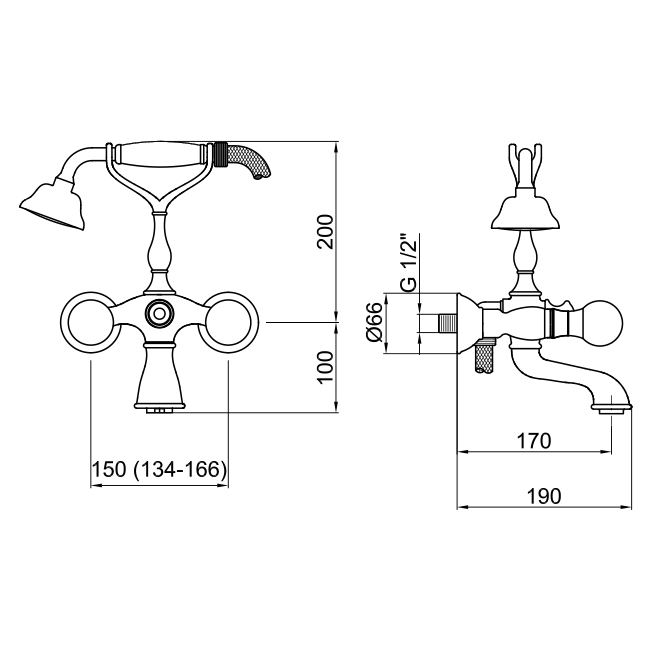 KA720201017 Смеситель для ванны Webert Karenina  - Вид №1