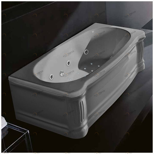 Ванна Gruppo treesse New Classic ATC-V677Q-DX-SE серая с гидромассажем аэромассажем дезинфекцией и дистанционным управлением прямоугольная правая ATCV677QDXSE