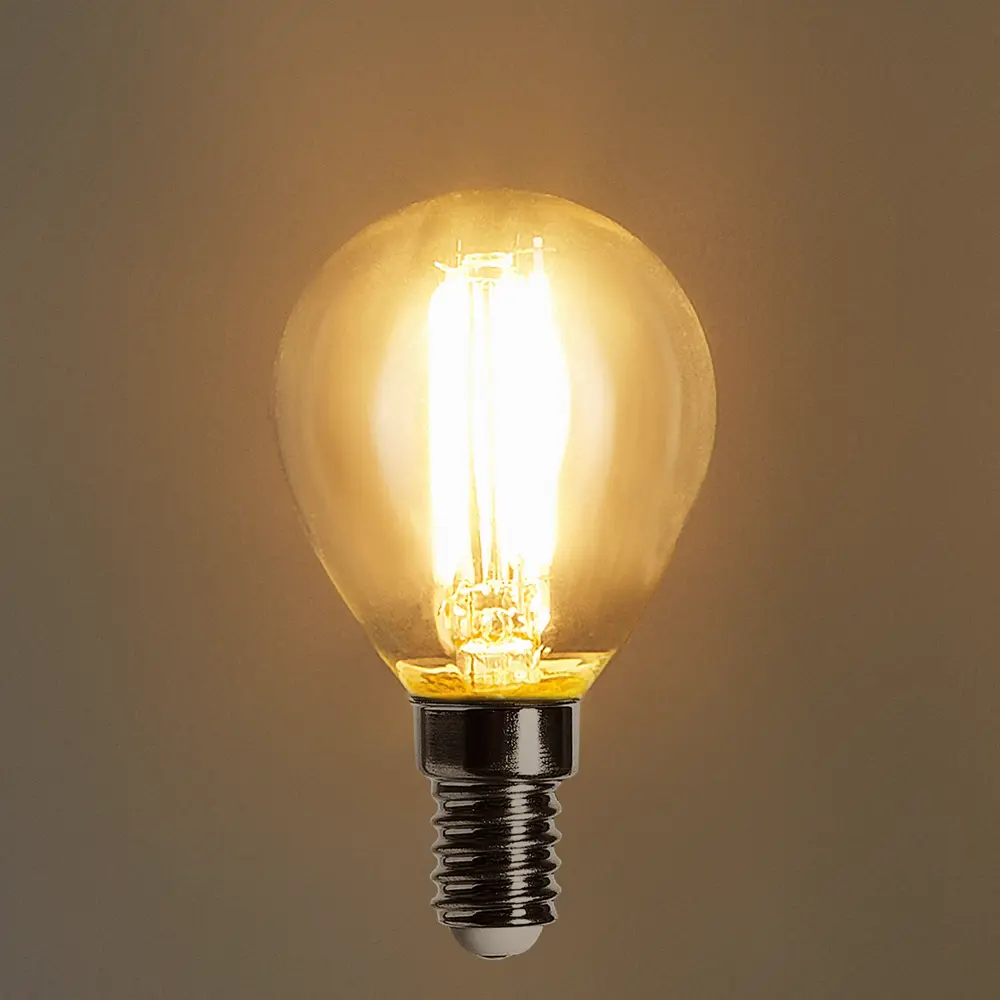 Лампа светодиодная филаментная Osram E14 220 В 5 Вт шар прозрачная 520 лм тёплый белый свет, для диммера 82455735 STLM-2166193  - Вид №2