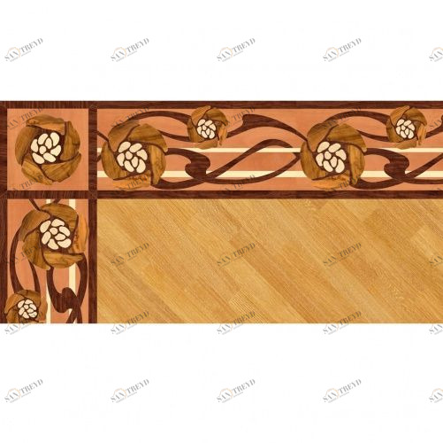 Художественный паркет Da Vinci Паркетный Бордюр 26-126 Орех Европейский (Грецкий) Селект (Гладкая) 1000х200 мм 26011126