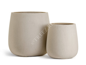 41.3321-02-072-BE-34 Кашпо  Effectory - серия Beton - Design-Чаша - Белый песок Цветочная коллекция