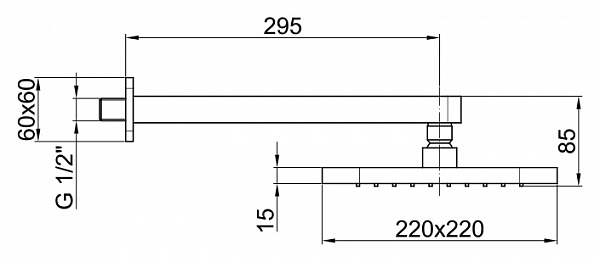 AC0392560METAL Верхний душ , черный Webert Comfort - Вид №1