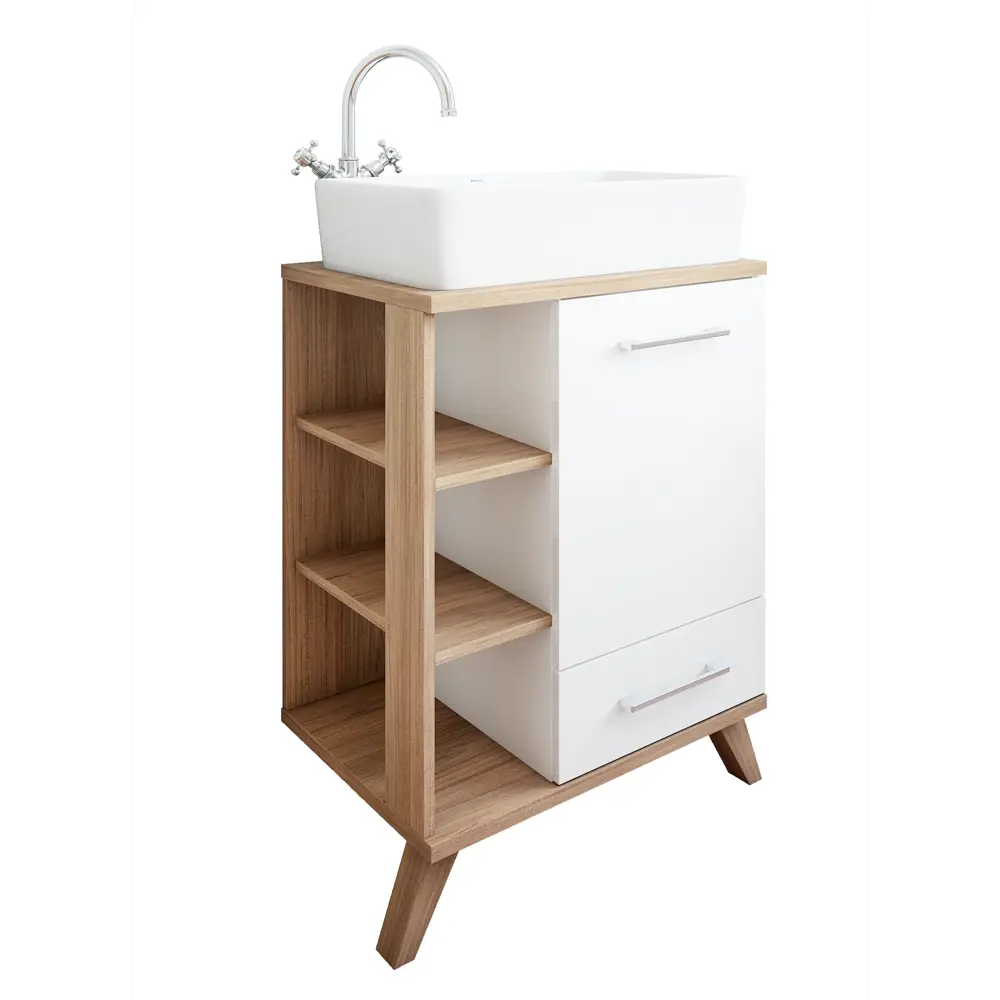 Тумба под раковину напольная Sanflor Стокгольм 60 см цвет белый STLM-2195508 - Вид №1